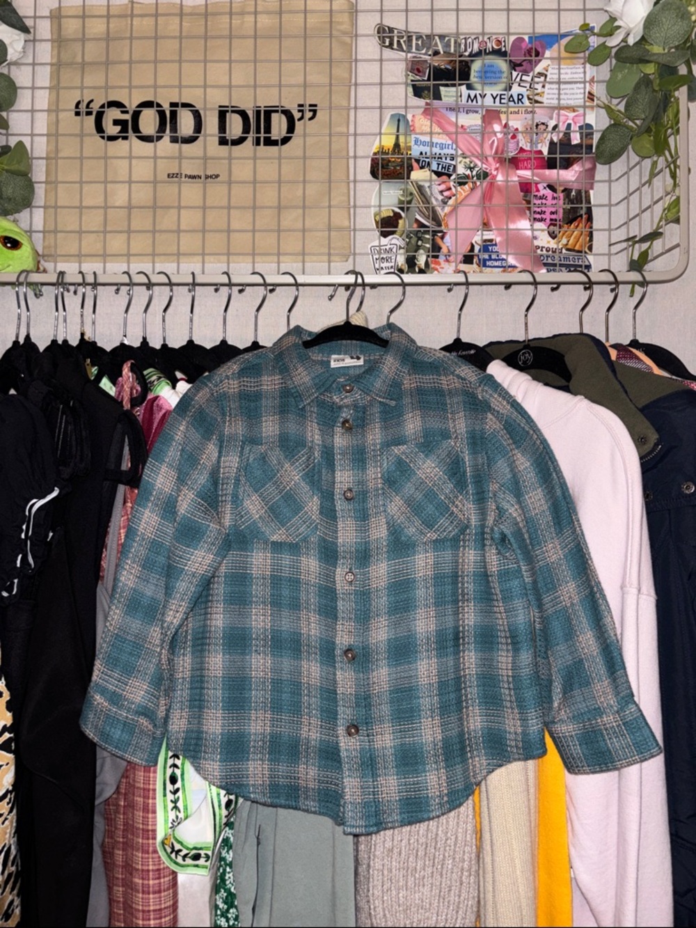 Cotton On Kids Plaid Long Sleeve Button Up